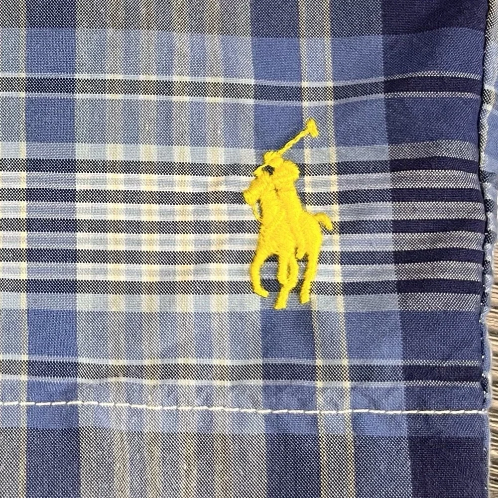 Polo Ralph Lauren Mens Swim Shorts Trunks Blue Plaid‎ XL Lined Resortwear Beach